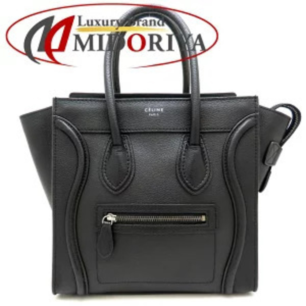 CELINE Luggage Shopper Handbag Leather Black - Picture 1 of 9